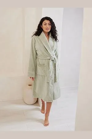 Chelsea Peers Cotton Towelling Dressing Gown - Sage