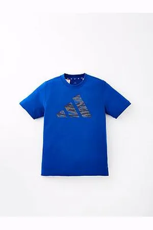 adidas Junior Boys Train Essentials Camo T-Shirt - Blue