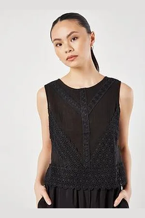 Apricot Lace Hem Back Bow Cotton Top