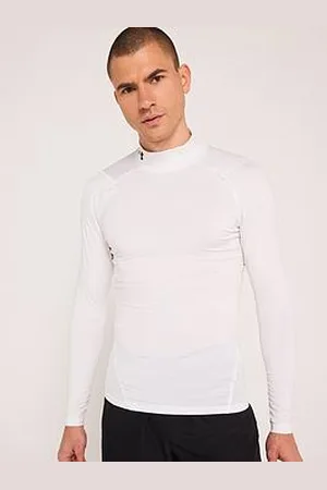 Under Armour Mens Training Heatgear Mock Long Sleeve Top - White