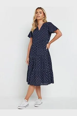 M&Co Petite Dobby Tiered Dress