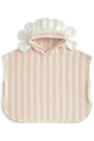 Mamas & Papas Baby Girls Flower Petal Striped Towelling Poncho