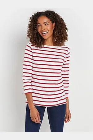 M&Co 3/4 Sleeve Slash Neck Top