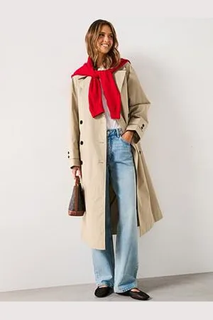 MANGO Long Oversized Double Breasted Trench Coat