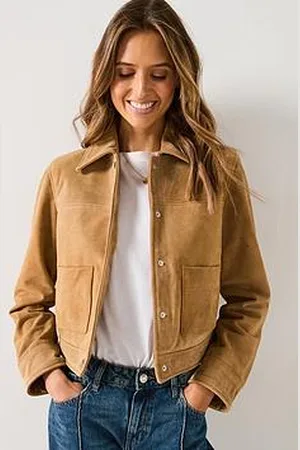 MANGO Suede Pocket Jacket