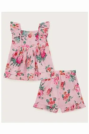 Monsoon Baby Girls Vintage Floral Top And Shorts Set