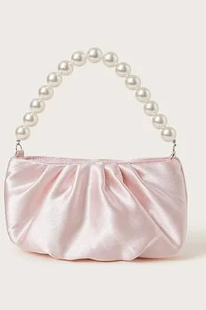 Monsoon Girls Pearl Strap Satin Party Bag
