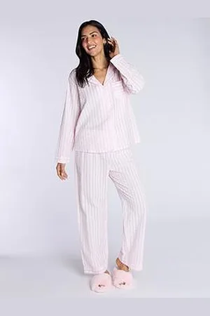 Boux Avenue Seersucker Stripe Revere & Pant Set - Powder