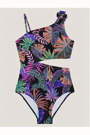 Monsoon Girls Storm Tropical Print Swimsuit