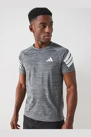 adidas Mens Training Gym+ 3 Stripe T-Shirt - Black