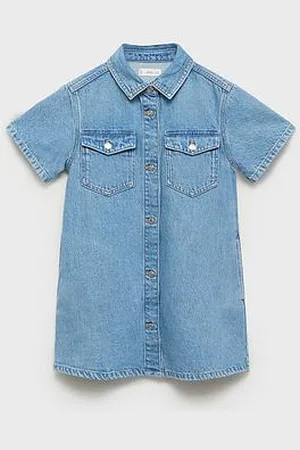 MANGO Girls Short Sleeve Denim Dress