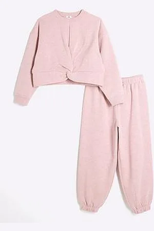 River Island Girls Twist Sweatshirt Set - Pastel Pink