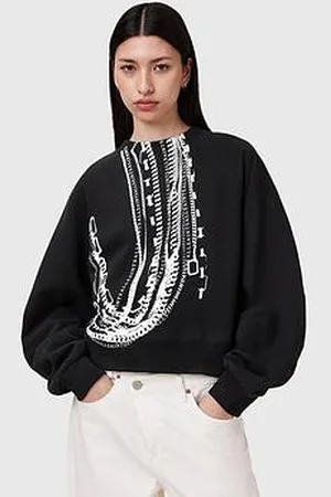 AllSaints Metallo Dana Printed Zip Sweatshirt