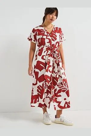 Very Printed Belted Cotton Dress