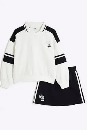 River Island Girls Sporty Sweatshirt And Skirt Set