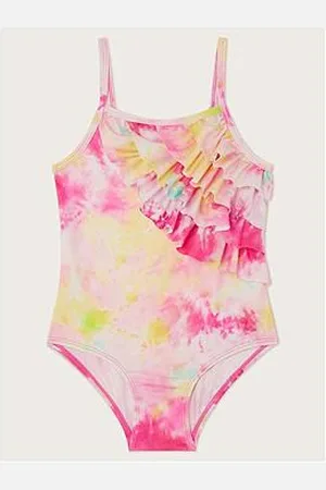 Monsoon Girls Tie Dye Ruffle Swimsuit