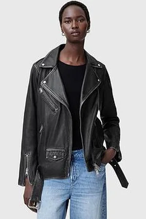AllSaints Billie Relaxed Fit Leather Biker Jacket