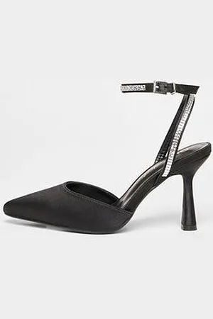 Quiz Wide Fit Satin Court Heels