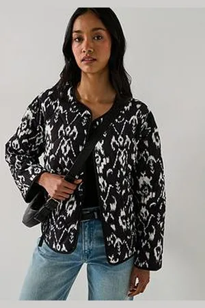 Very Mono Print Quilted Jacket - Black & White