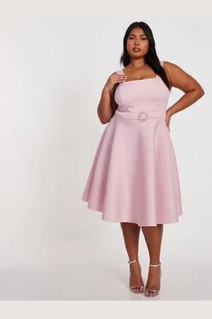 Quiz Curve Belted Skater Dress