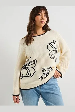 Very Floral Embroidered Knitted Jumper