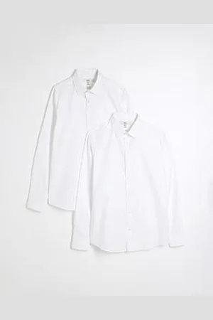 River Island Slim Fit Long Sleeve Shirt Pack Of 2