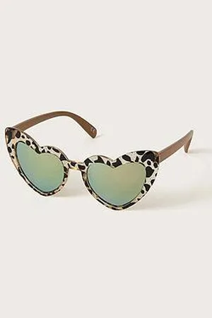 Monsoon Girls Heart-Shape Leopard Print Sunglasses