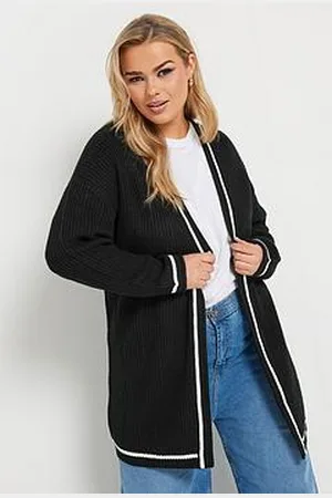 Yours Curve Contrast Knitted Cardigan