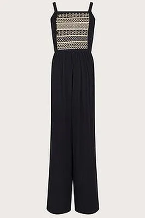 Monsoon Girls Storm Embroidered Jumpsuit