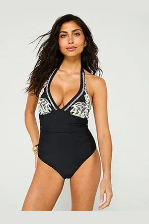 Very Puff Printed Halter Swimsuit