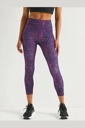 RonHill Womens Running Tech Crop Tight - Purple