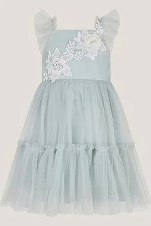 Monsoon Baby Girls Eva Floral Embroidered Tulle Dress