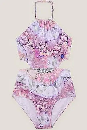 Monsoon Girls Storm Marble Swimsuit