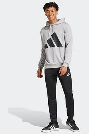 adidas Mens Sportswear French Terry Hooded Tracksuit - Grey