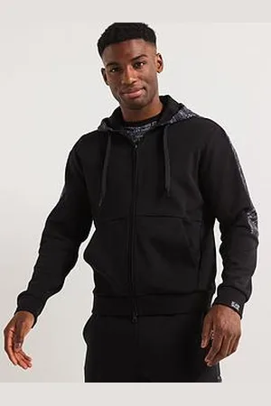 EA7 Train Monogram Zip Through Hoodie