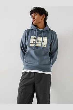JACK & JONES Frederiksberg Box Script Overhead Hoodie - Blue