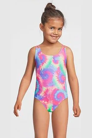 Very Girls Neon Swirl Frill Swimsuit
