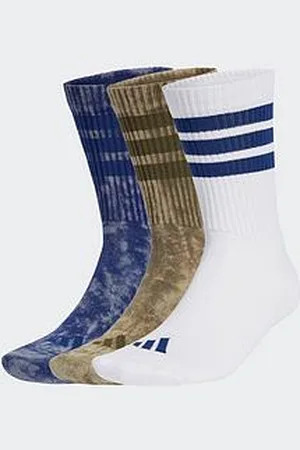 adidas Unisex Stonewash Crew Socks 3 Pairs - Blue
