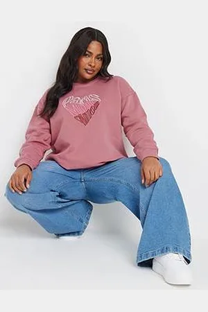 Yours Curve Paris Tonal Embroidered Sweatshirt