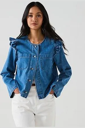 Very Denim Ruffle Trophy Jacket