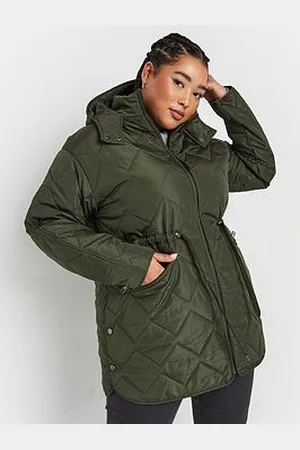 Yours Curve Zig Zag Quilted Midi Jacket