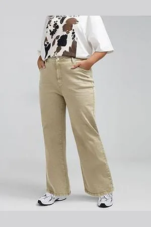 Yours Curve Straight Leg Jean - Beige