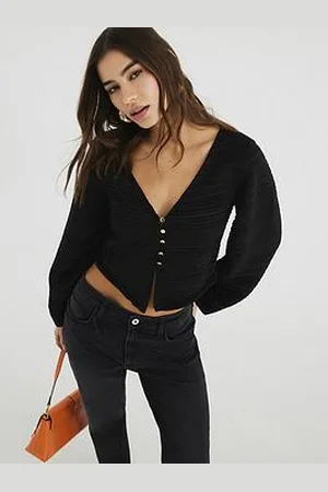 River Island Banana Sleeve Plisse Top