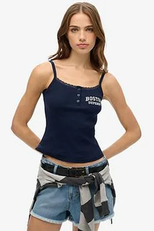 Superdry Athletic Essentials Graphic Button Cami Top