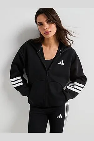 adidas Womens Future Icons 3-Stripes Full-Zip Hoodie - Black