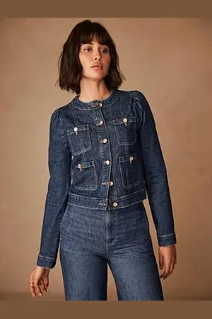 mint&berry Indigo Denim Cropped Jacket