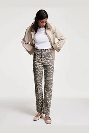 mint&berry Leopard Print Slim Jeans