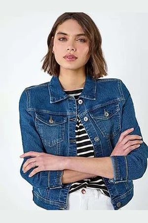 Roman Cotton Blend Stretch Denim Jacket - Indigo