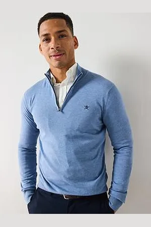 Hackett Cotton Silk Half Zip Knitted Jumper