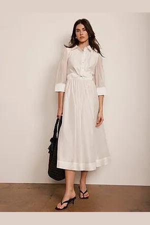 mint&berry White Twist Detail Midi Dress